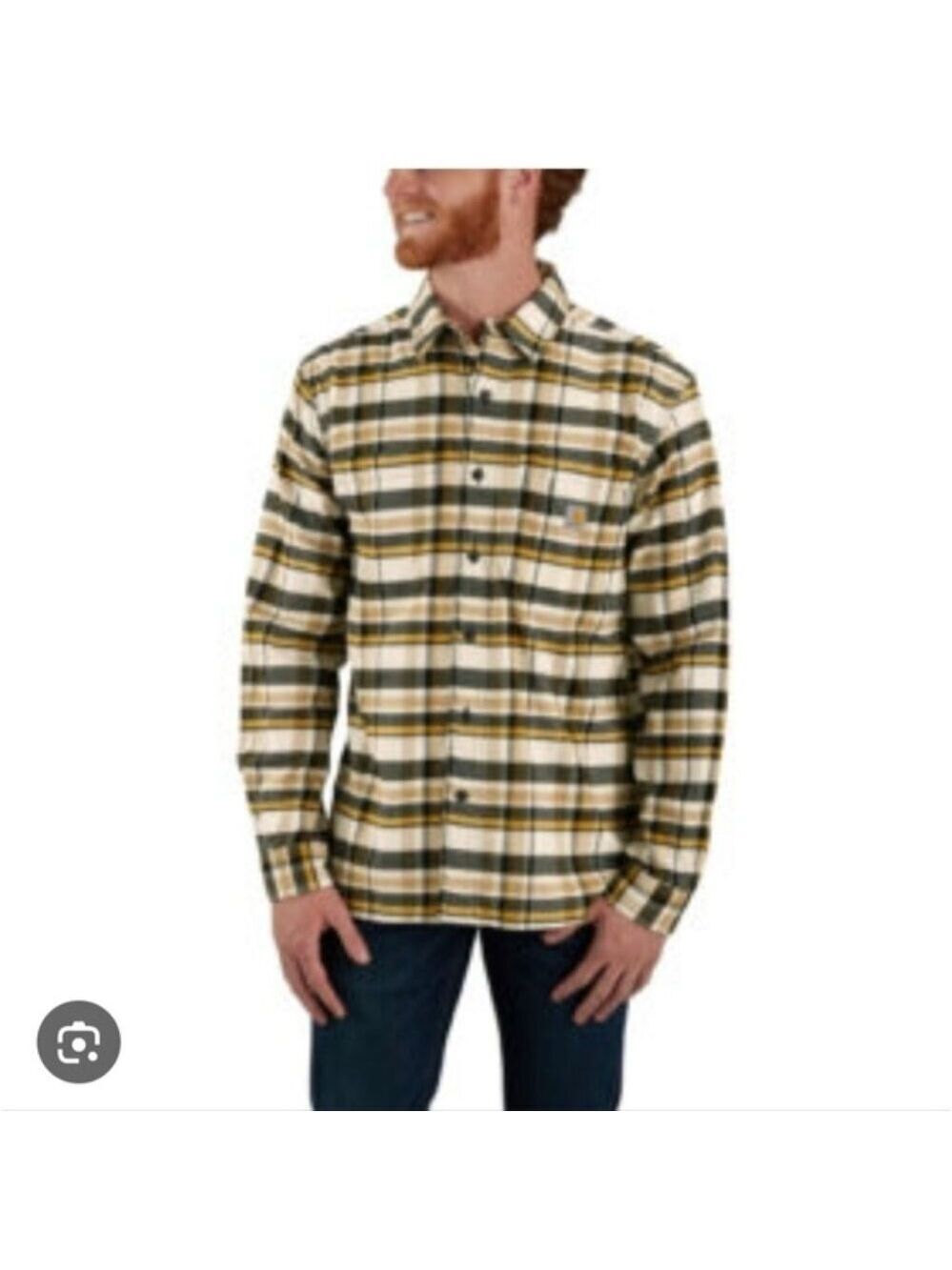 CARHARTT | Men’s Flannel Rugged Flex Relaxed Fit Long-Sleeve Plaid Shirt SZ S